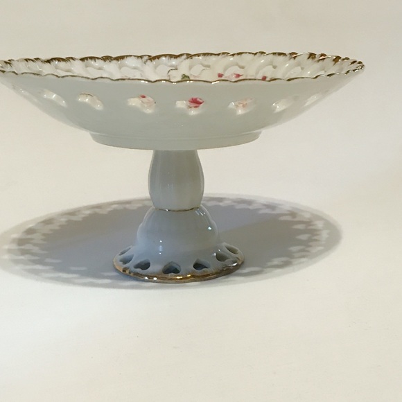 7 vintage Lefton  Rose Chintz snack sets + compote - Picture 6 of 8